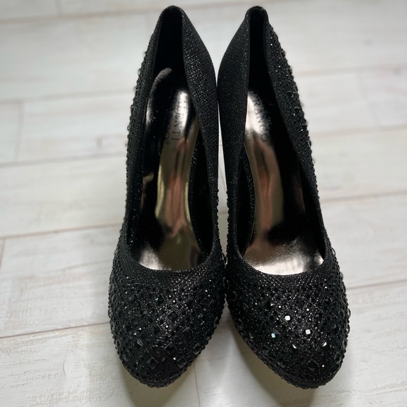 Black rhinestone size 11 heels new with box - Picture 8 of 14